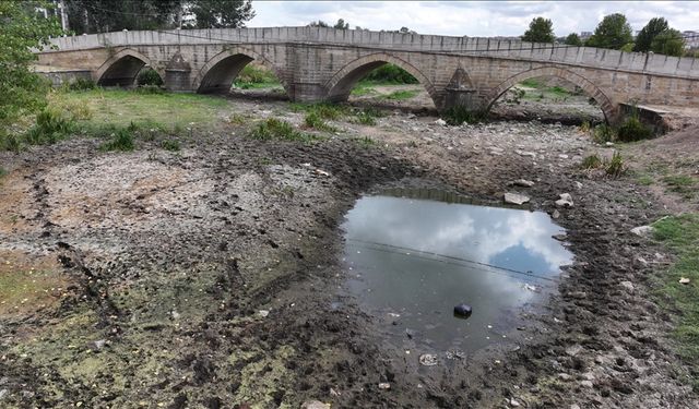 Edirne'deki Tunca Nehri'nde Su Akışı Durdu
